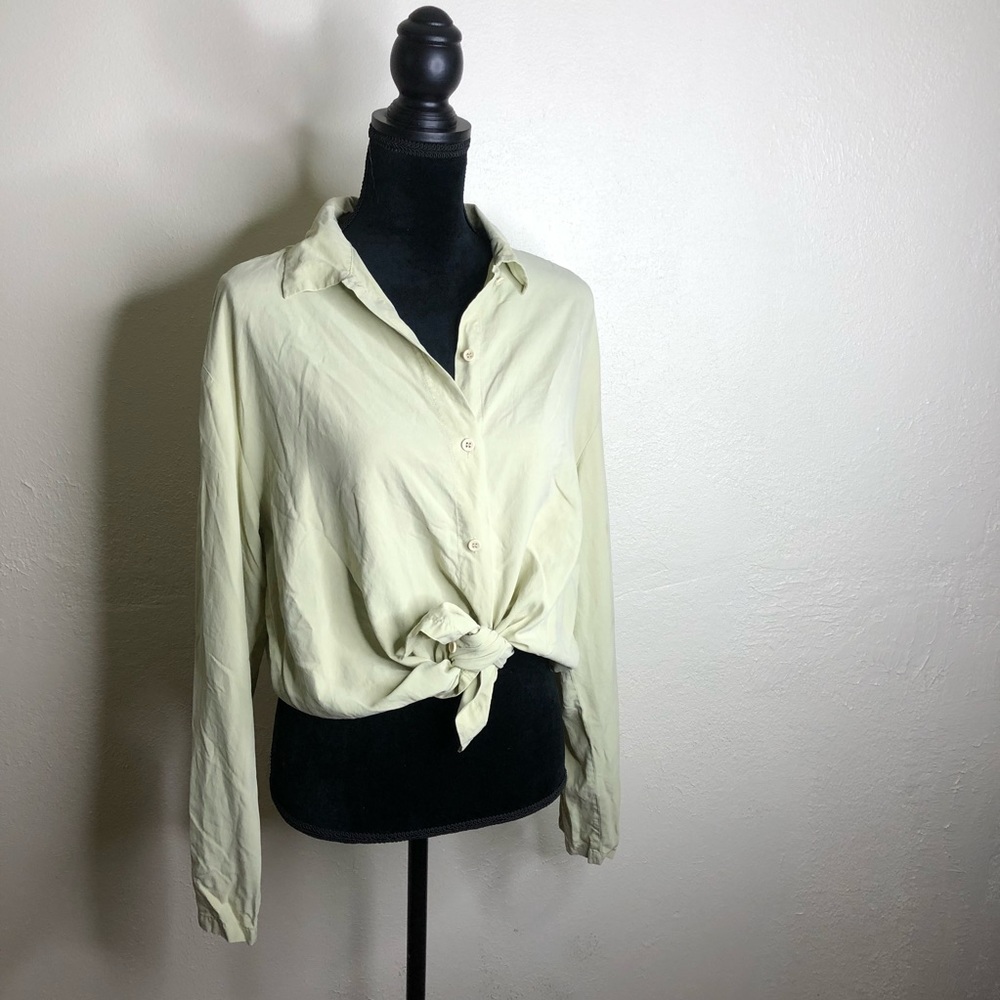 VTG pastel green button down